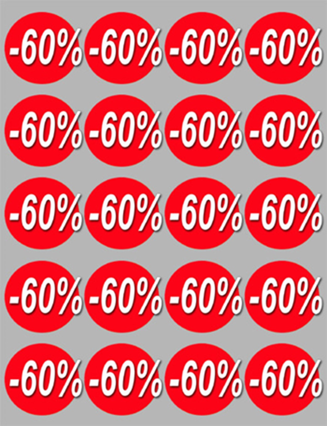 Soldes remise 60% (20 fois 5cm) - Sticker/autocollant