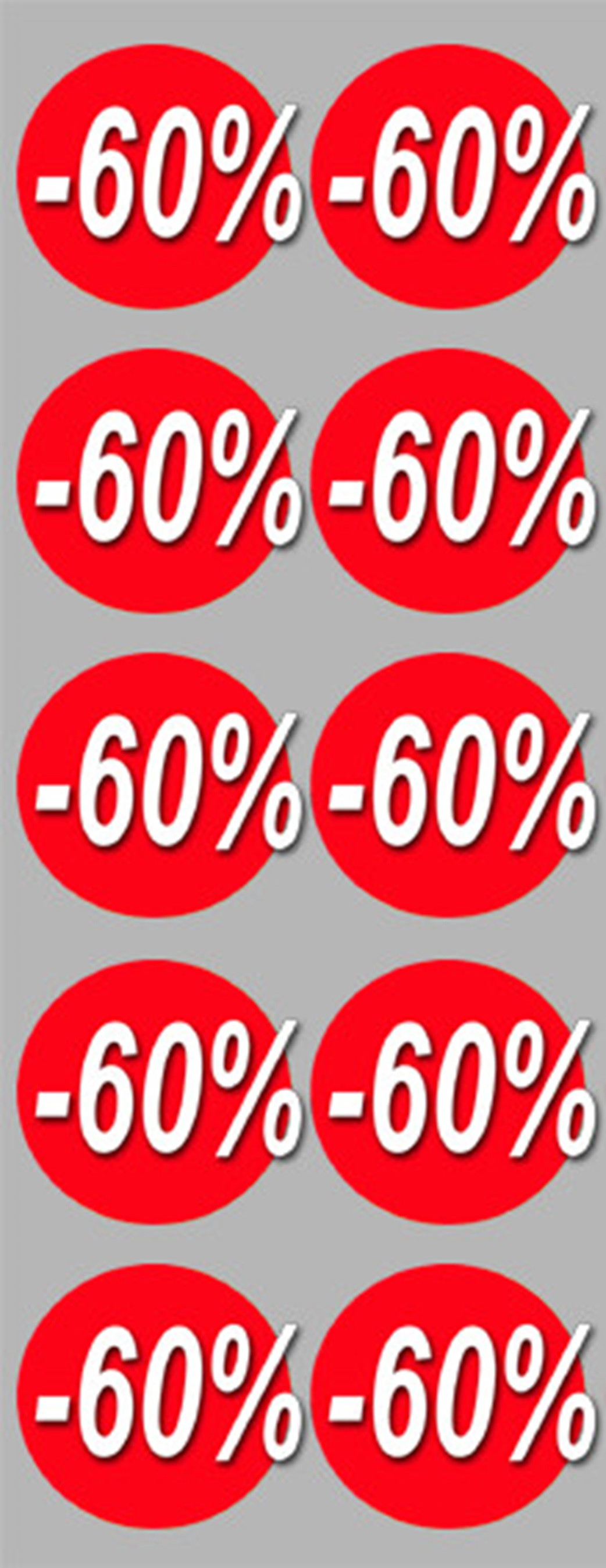 Soldes remise 60% (10 fois 5cm)  - Sticker/autocollant