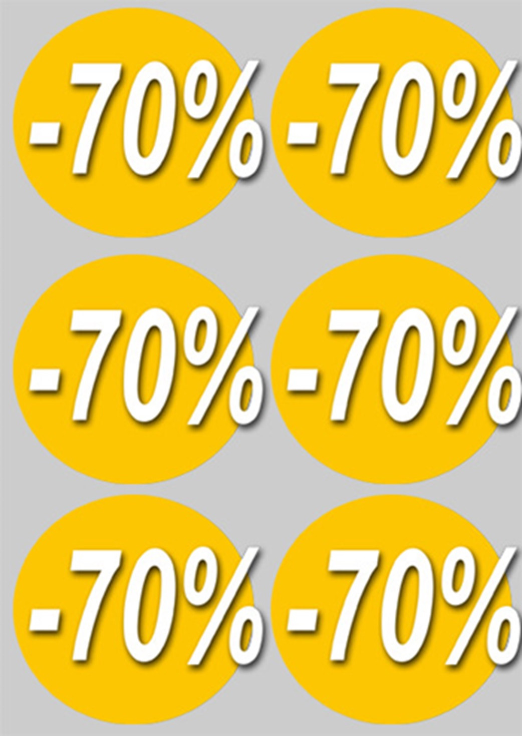 Soldes remise 70% (6 fois 10cm)  - Sticker/autocollant