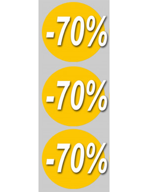 Soldes remise 70% (3 fois 10cm) - Sticker/autocollant