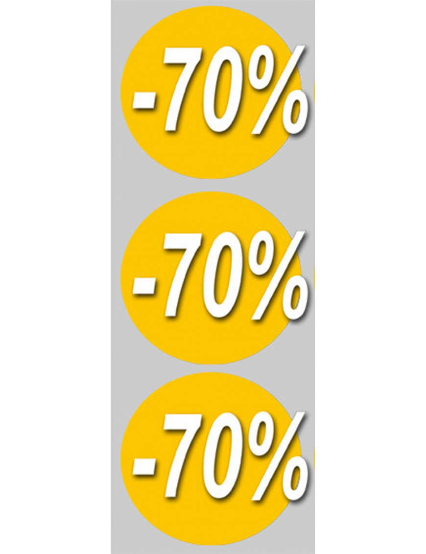 Soldes remise 70% (3 fois 10cm) - Sticker/autocollant