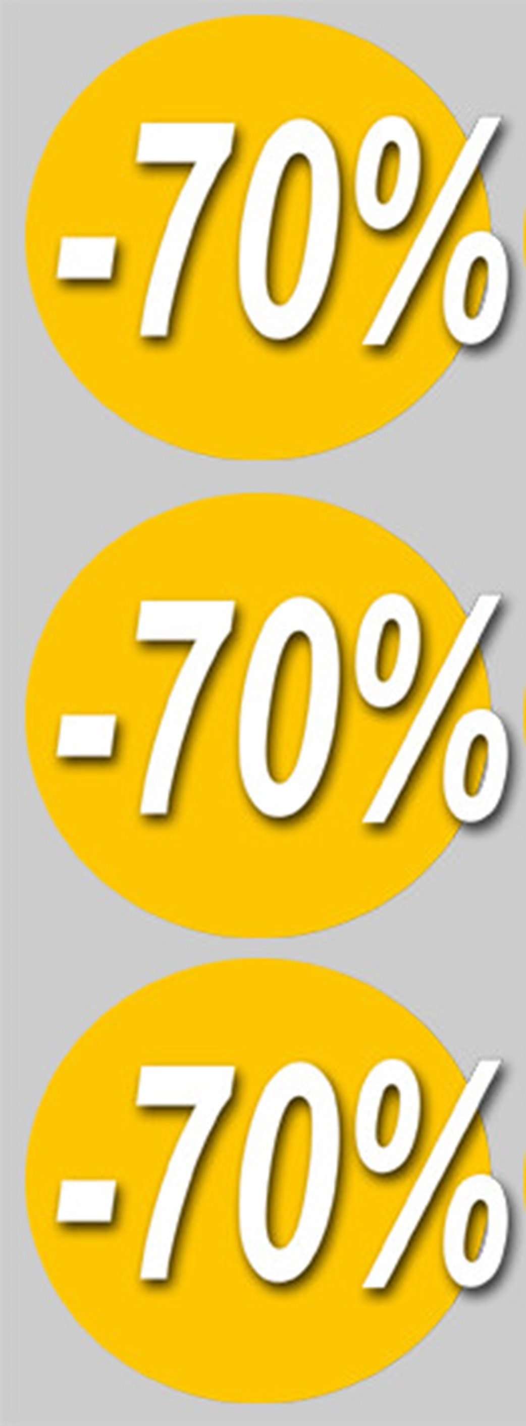 Soldes remise 70% (3 fois 10cm) - Sticker/autocollant