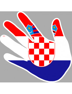 Croatie main - 5x5cm - Sticker/autocollant