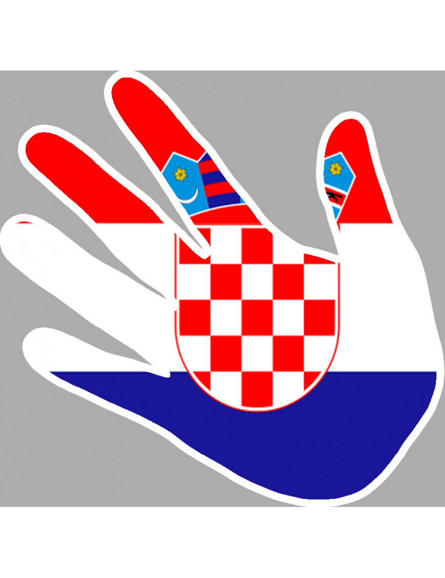 Croatie main - 5x5cm - Sticker/autocollant