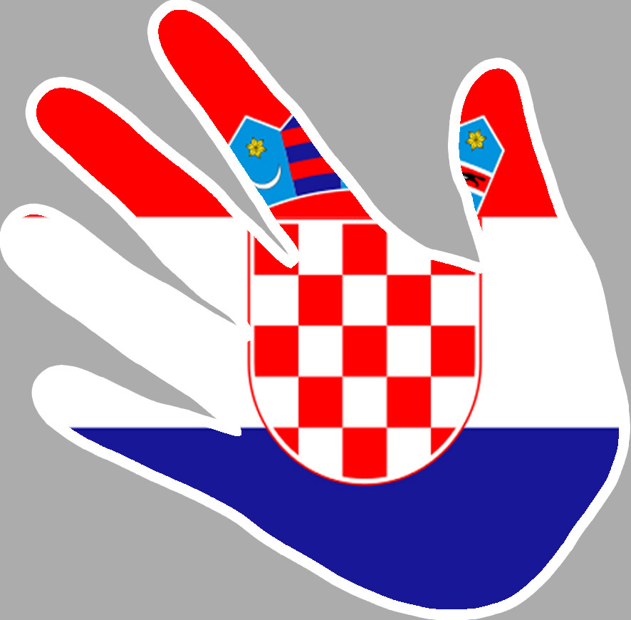 Croatie main - 5x5cm - Sticker/autocollant