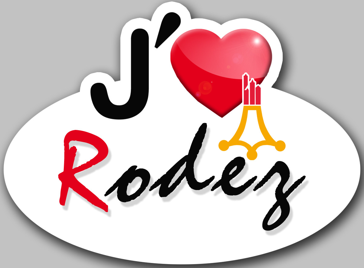 j'aime Rodez (15x11cm) - Sticker/autocollant