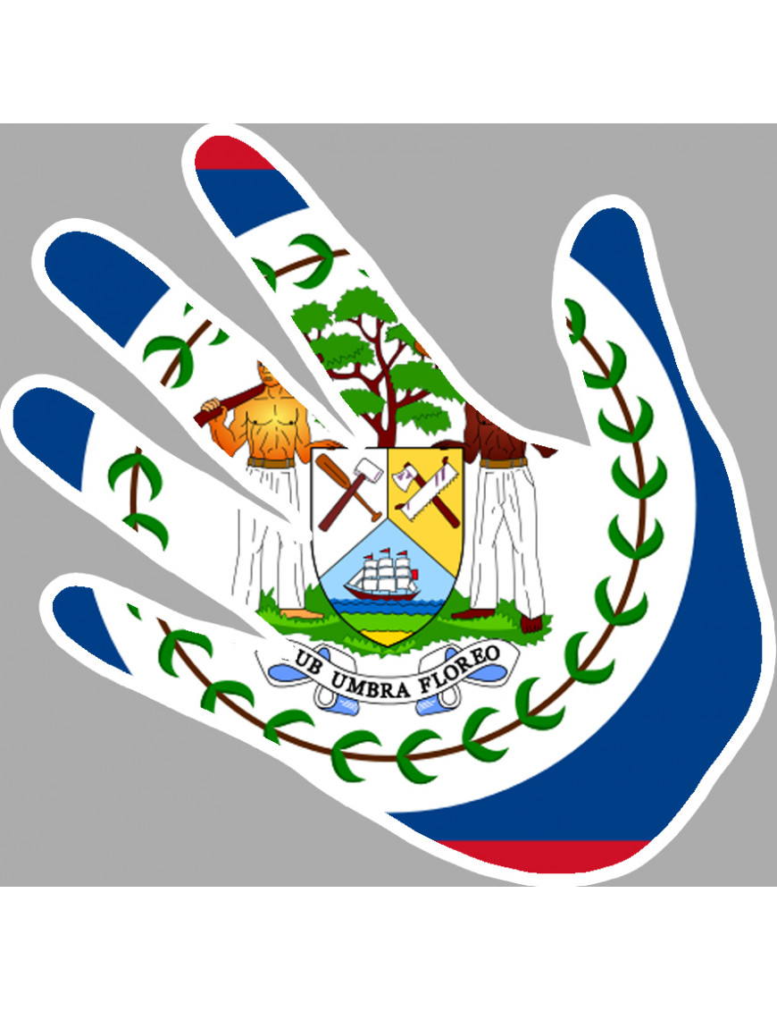 Belize - 17x17cm - Sticker/autocollant