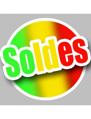 Soldes rond coloré - 20cm - Sticker/autocollant