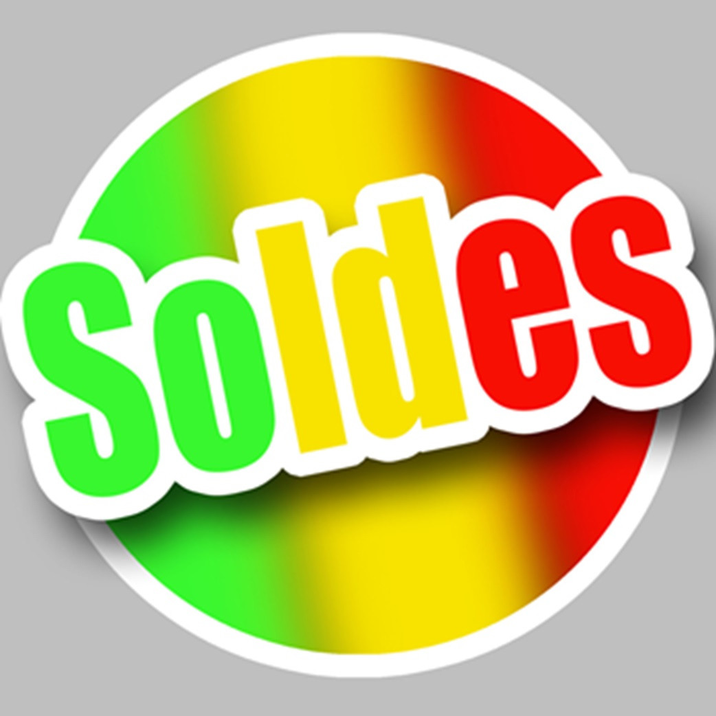 Soldes rond coloré (20cm) - Sticker/autocollant