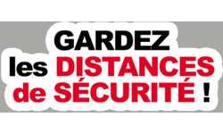 distances de sécurité - 20x8cm - Sticker/autocollant