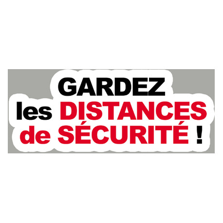 distances de sécurité - 15x6cm - Sticker/autocollant