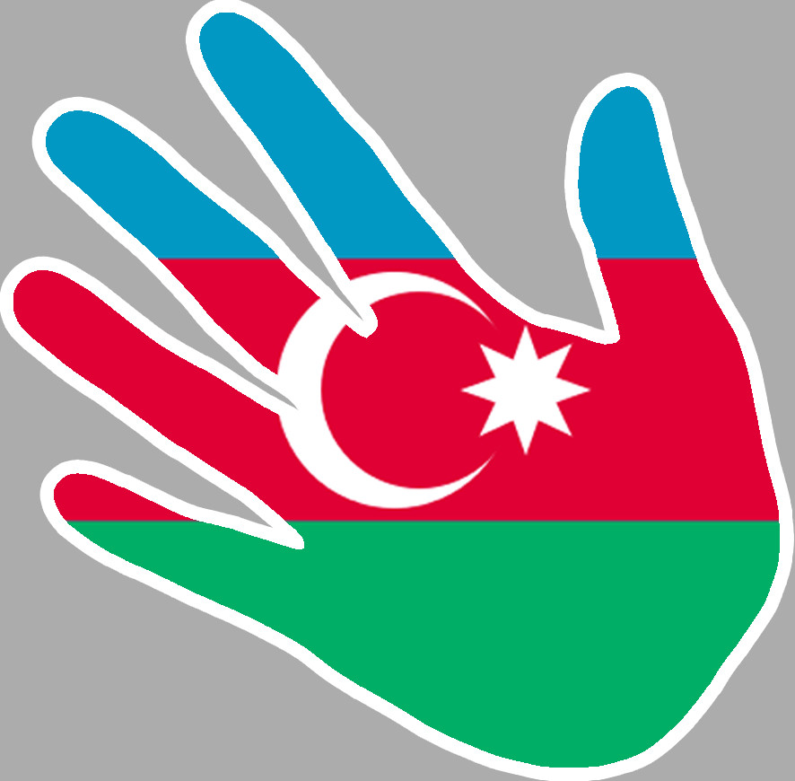 Azerbaijan - 17x17cm - Sticker/autocollant