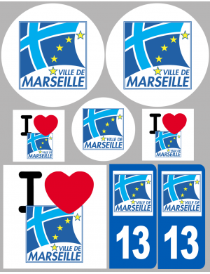 Marseille (8 autocollants variés) - Sticker/autocollant