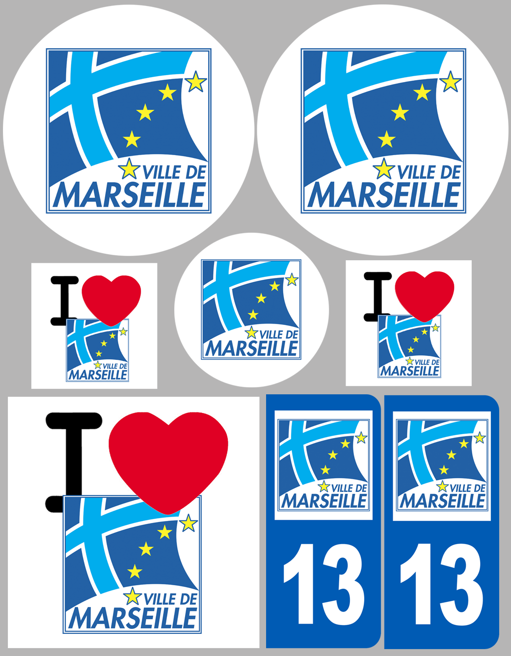 Marseille (8 autocollants variés) - Sticker/autocollant