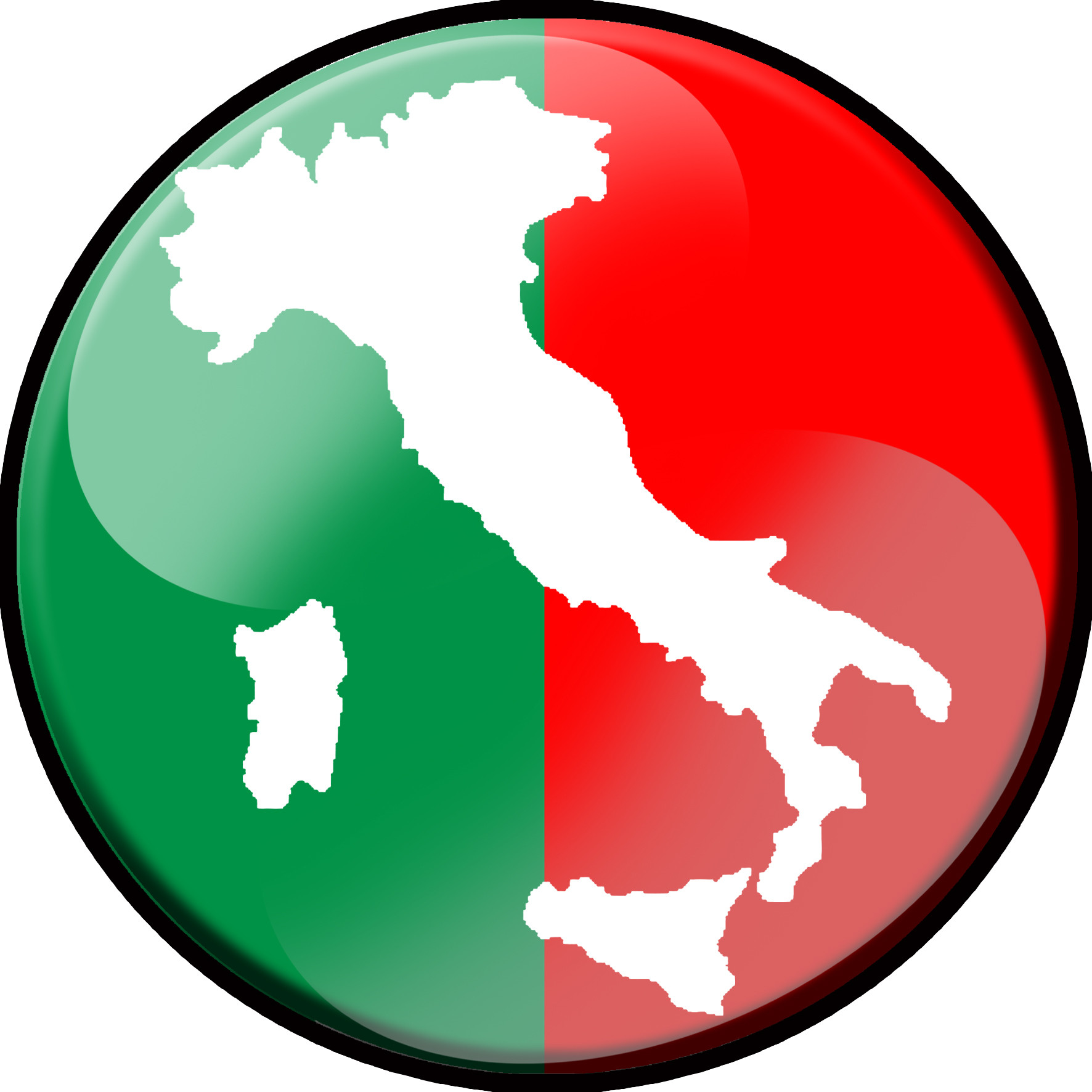 Italie rond - 5x5cm - Sticker/autocollant