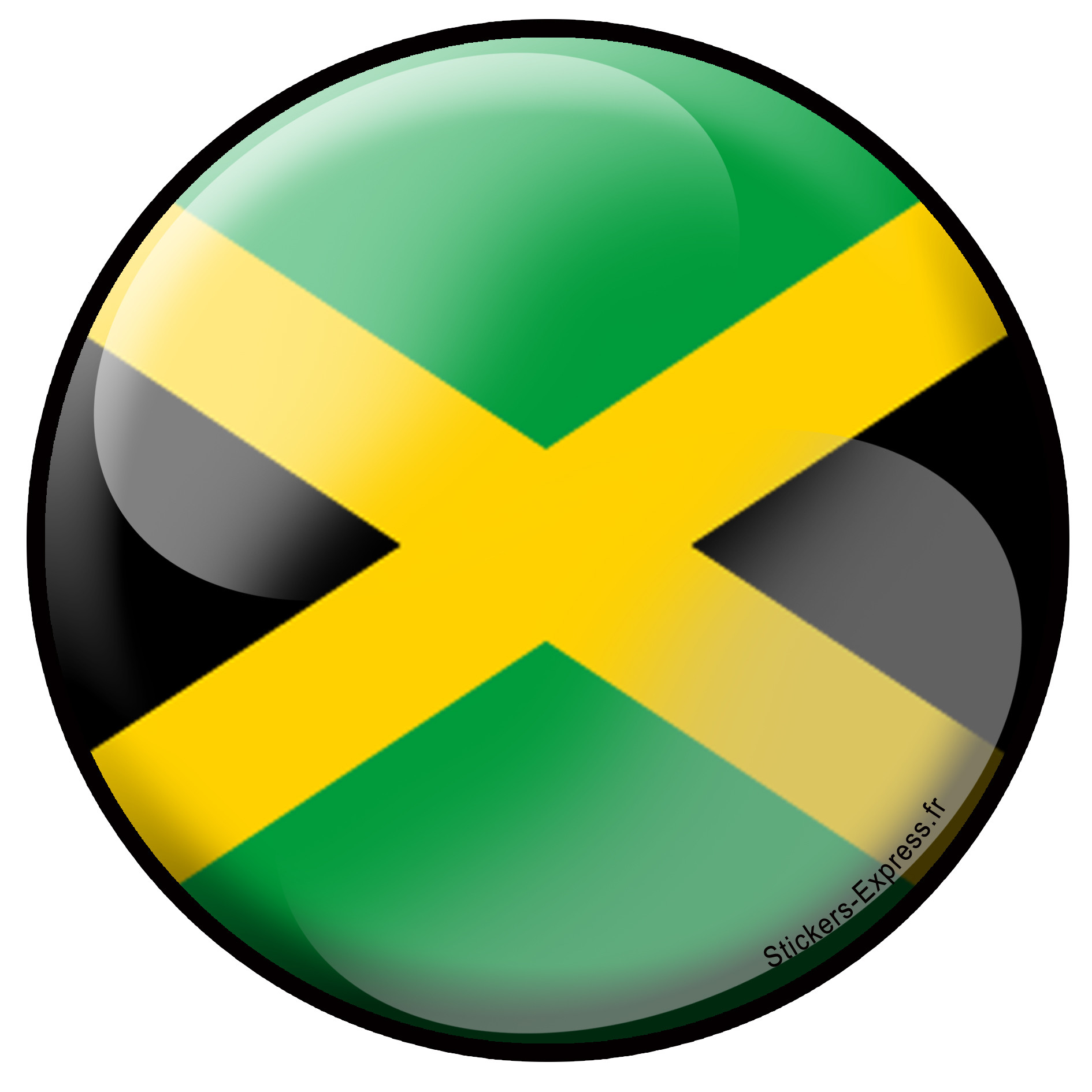 Jamaïque rond - 5x5cm - Sticker/autocollant