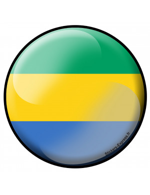 Gabon rond - 15x15cm - Sticker/autocollant