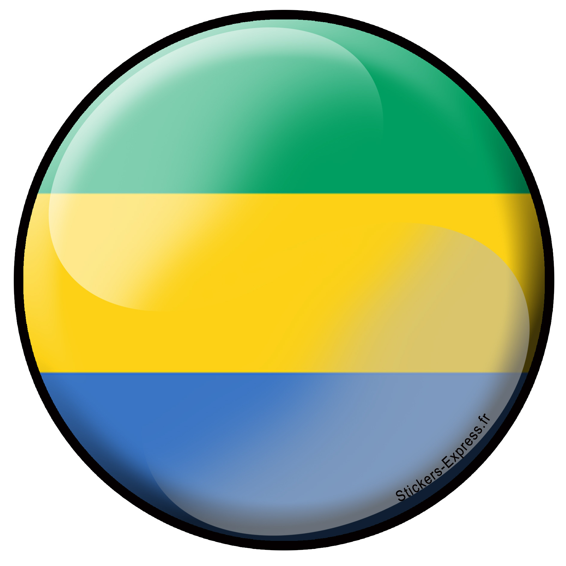 Gabon rond - 15x15cm - Sticker/autocollant