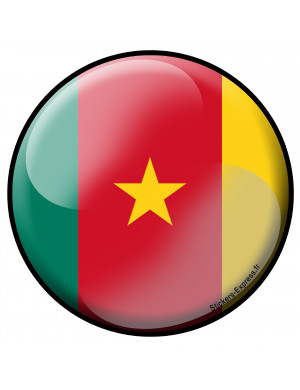 Cameroun rond - 15x15cm - Sticker/autocollant