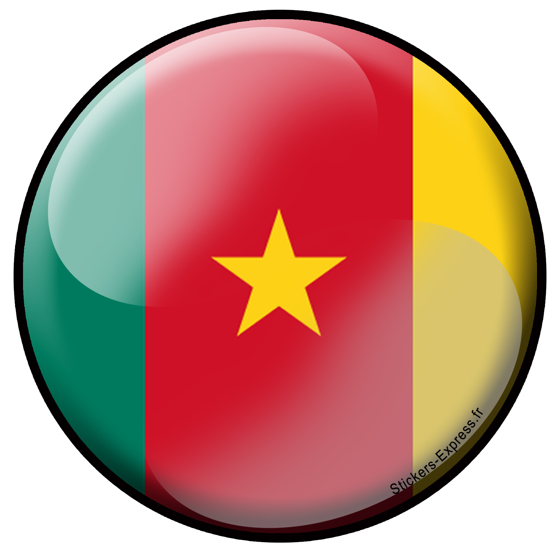 Cameroun rond - 15x15cm - Sticker/autocollant