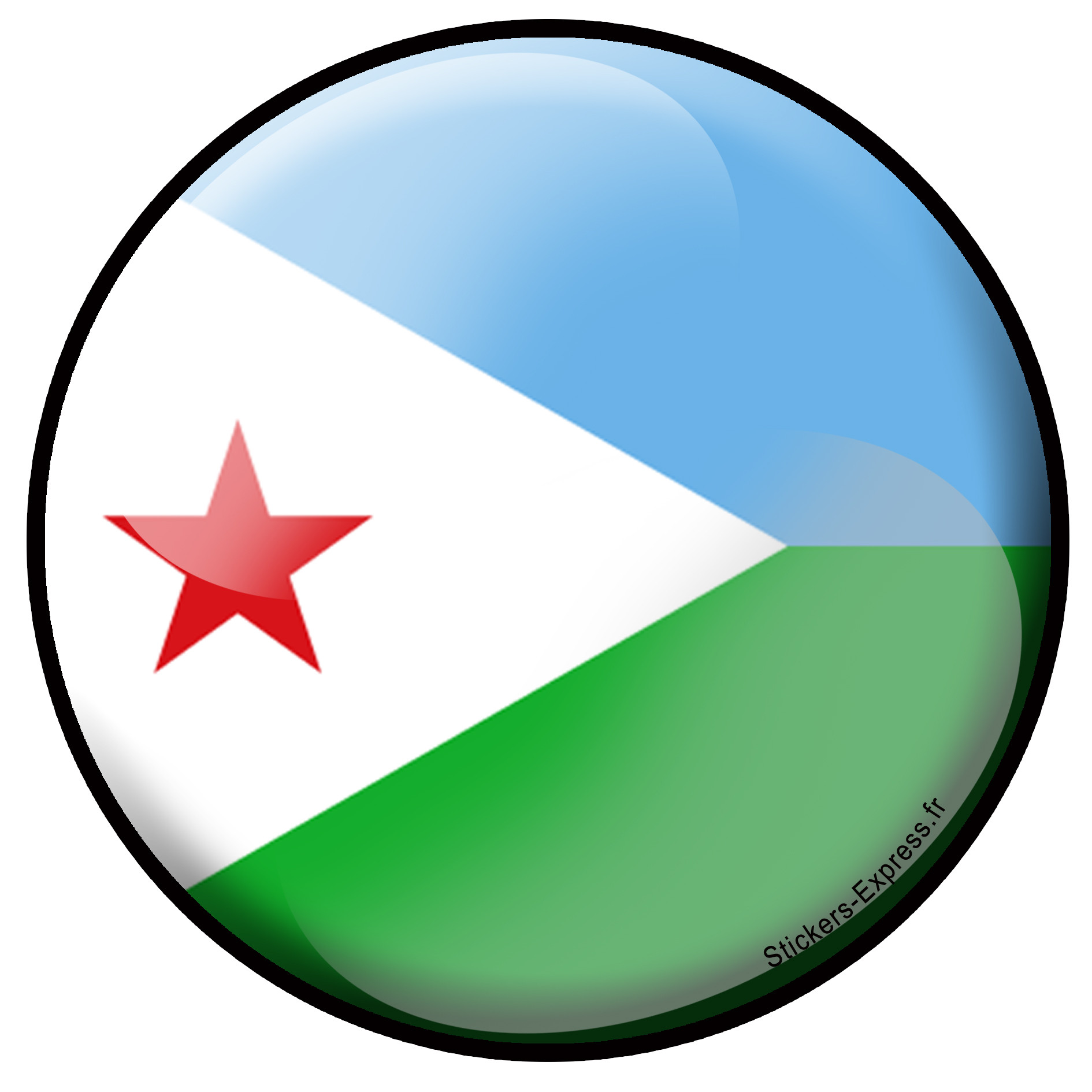 Djiboutie rond - 15x15cm - Sticker/autocollant