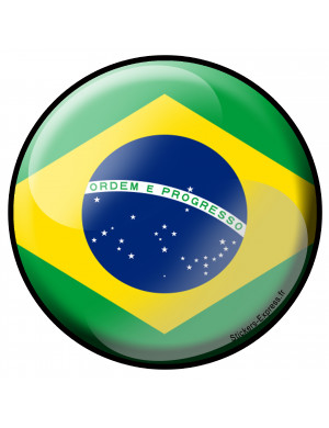 Brésil rond - 10x10cm - Sticker/autocollant