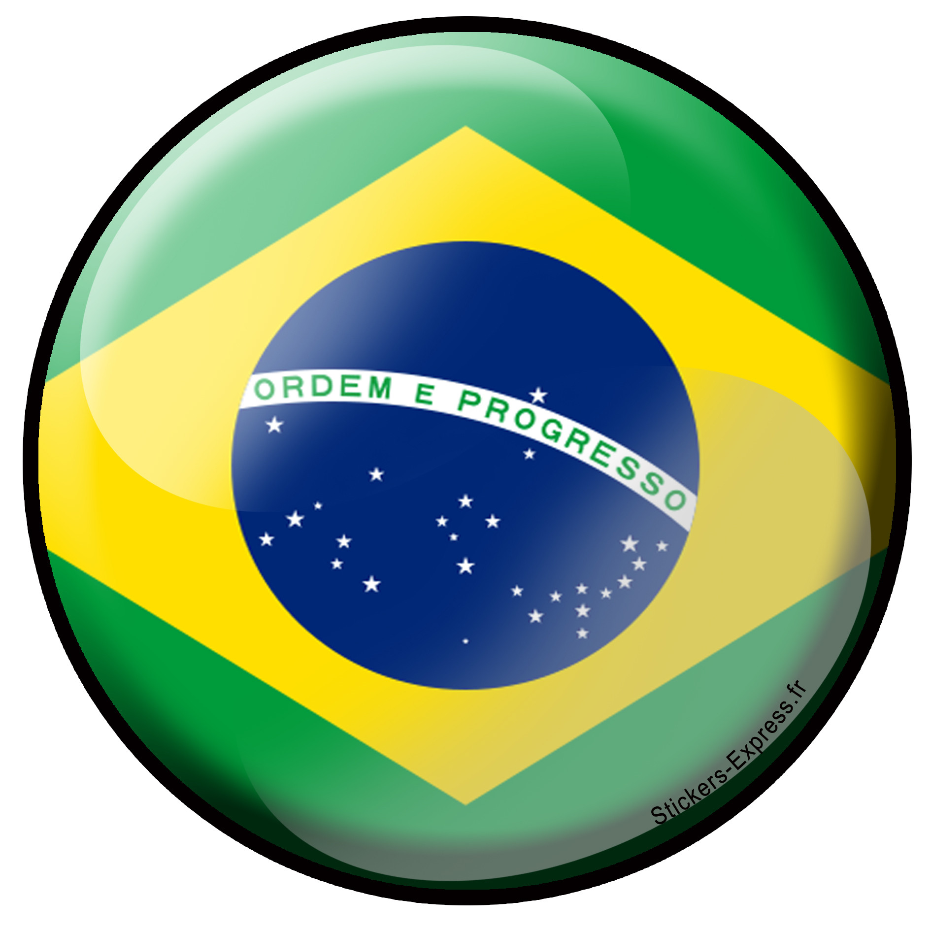 Brésil rond - 5x5cm - Sticker/autocollant