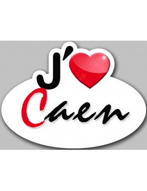 J'aime Caen - 5x3.7cm - Sticker/autocollant