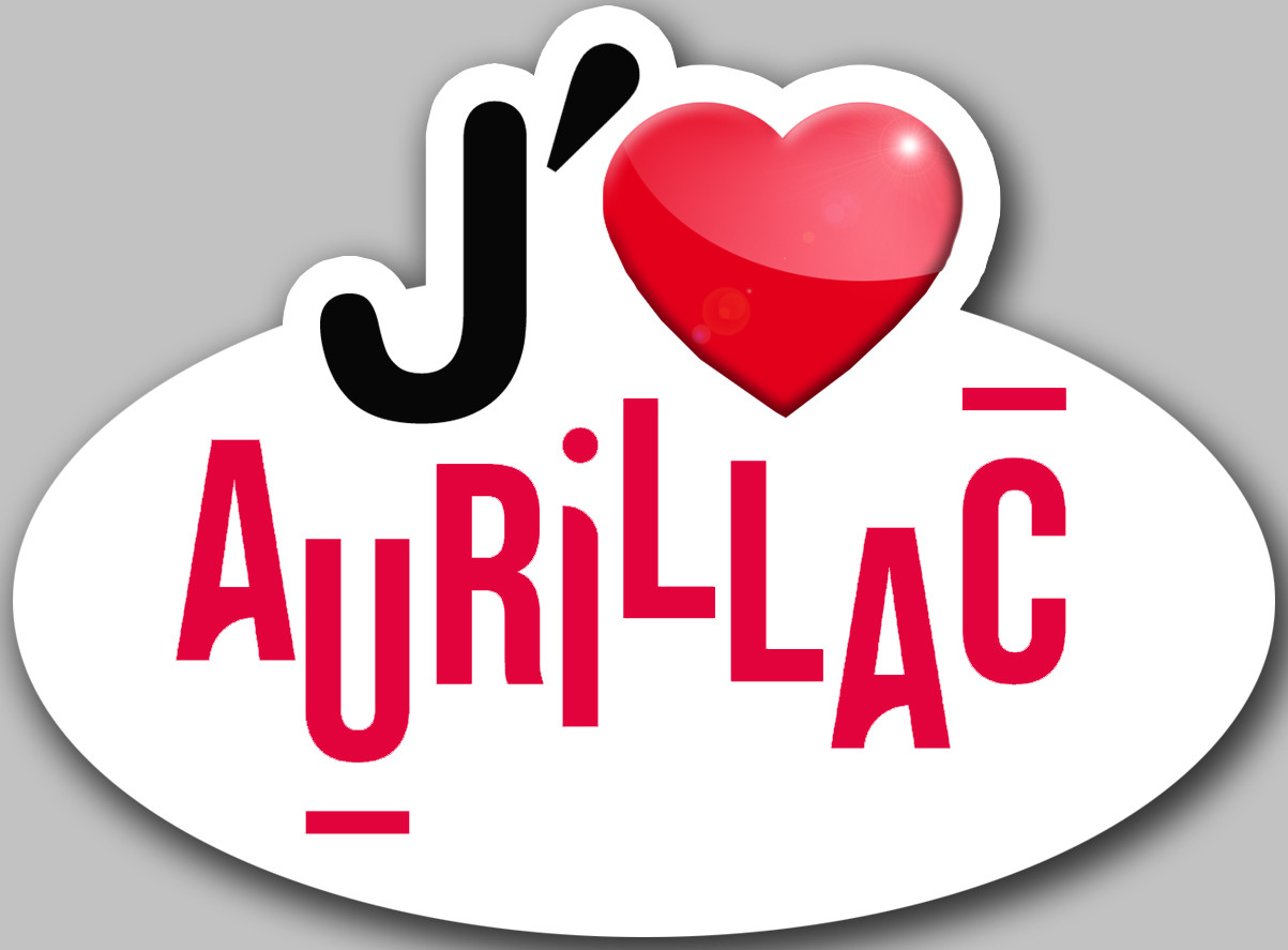 J'aime Aurillac - 15x11cm - Sticker/autocollant