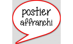 Postier affranchi - 15x13.5cm - sticker/autocollant