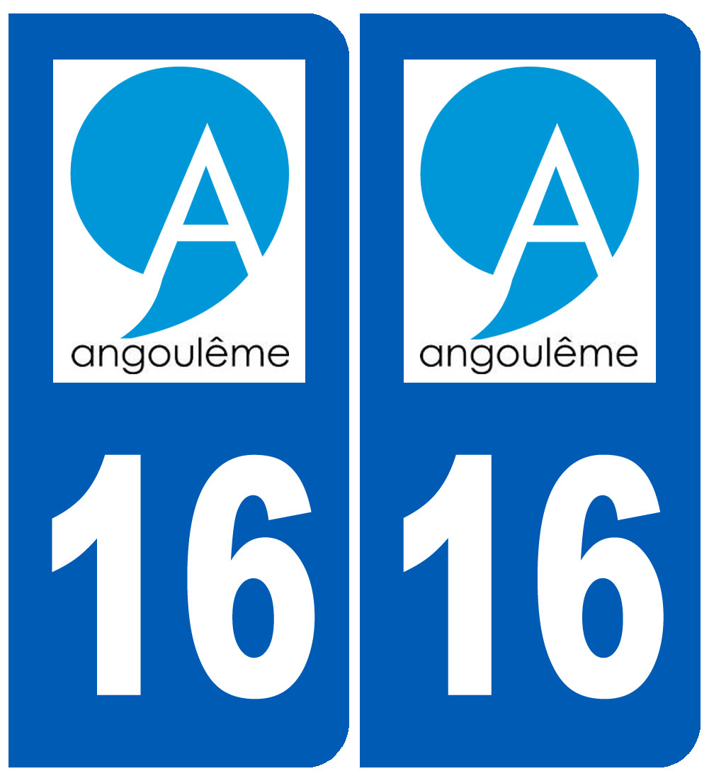 immatriculation Angoulême 16 - Sticker/autocollant