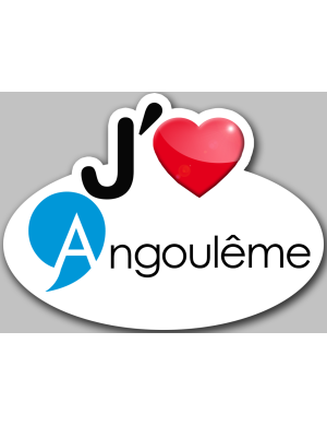 J'aime Angoulême - 5x3.7cm - Sticker/autocollant