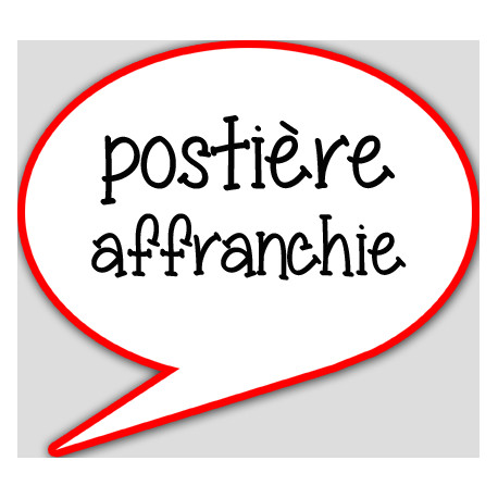 Postière affranchie - 10x9cm - sticker/autocollant