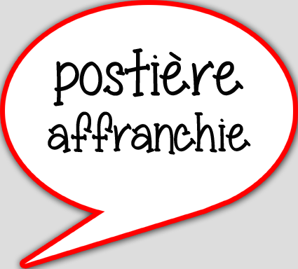 Postière affranchie - 10x9cm - sticker/autocollant