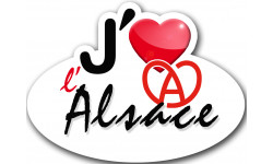 j'aime l'Alsace - 5x3.7cm - Sticker/autocollant