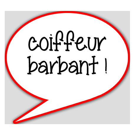 Coiffeur barbant - 15x13.5cm - sticker/autocollant