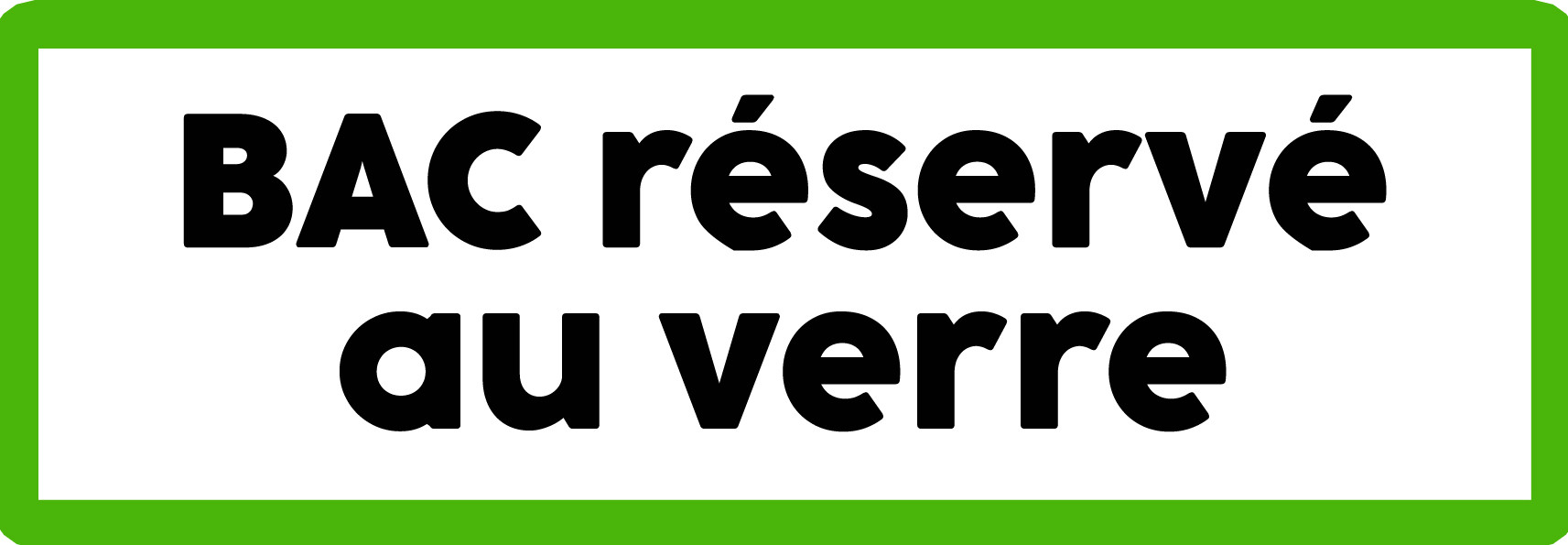 Bac réservé au verre - 29x10cm - Sticker/autocollant