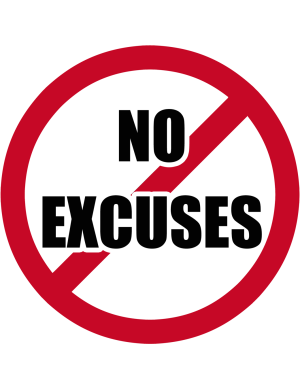 No excuses - 20cm - Sticker/autocollant