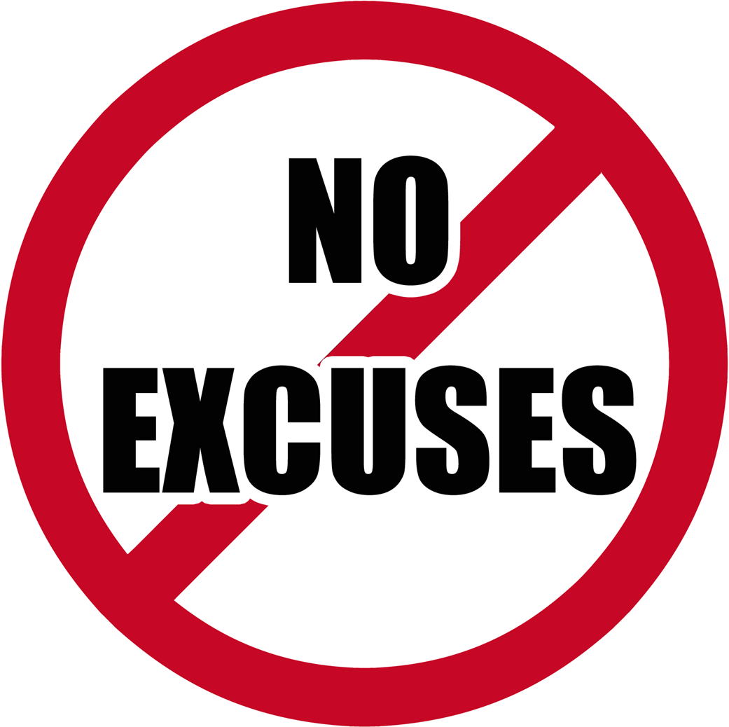 No excuses - 20cm - Sticker/autocollant