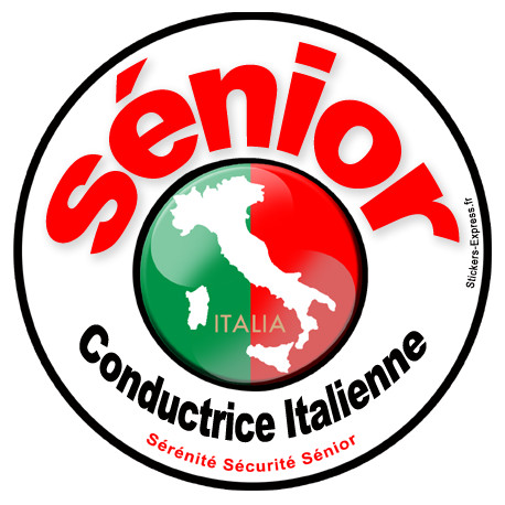 conductrice Sénior Italienne- 10cm - Sticker/autocollant