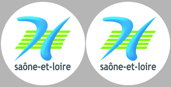 département de la Saône et Loire - 2fois 10cm - Sticker/autocollant