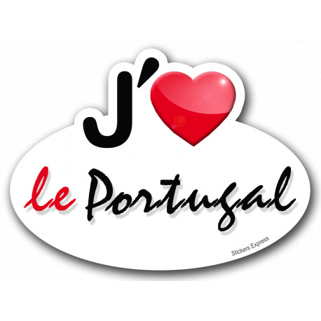 j'aime le Portugal - 5x3.7cm - Sticker/autocollant