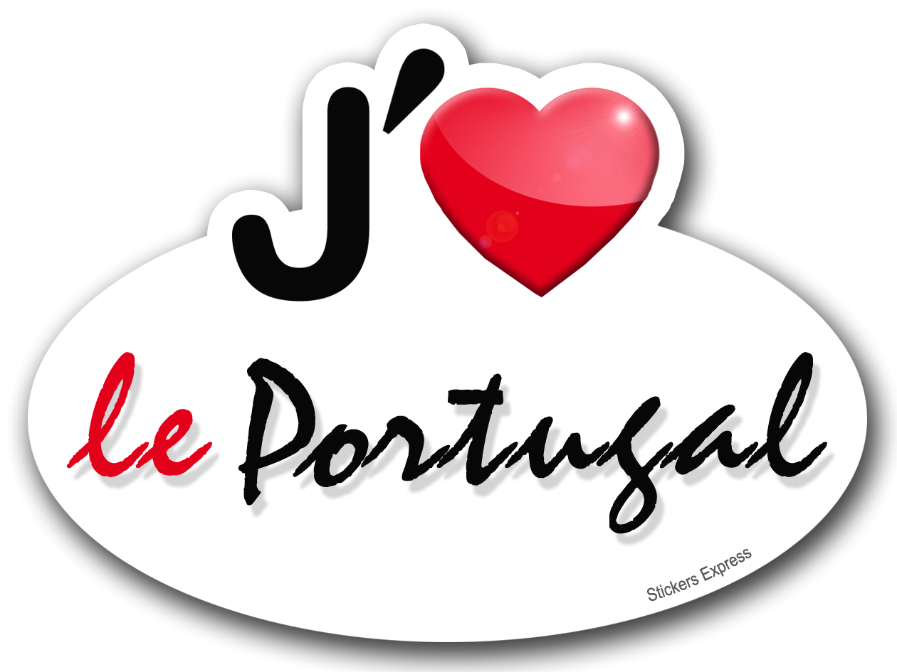 j'aime le Portugal - 5x3.7cm - Sticker/autocollant