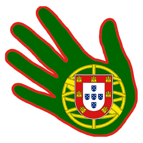 main Portugaise verte - 10x10cm - Sticker/autocollant