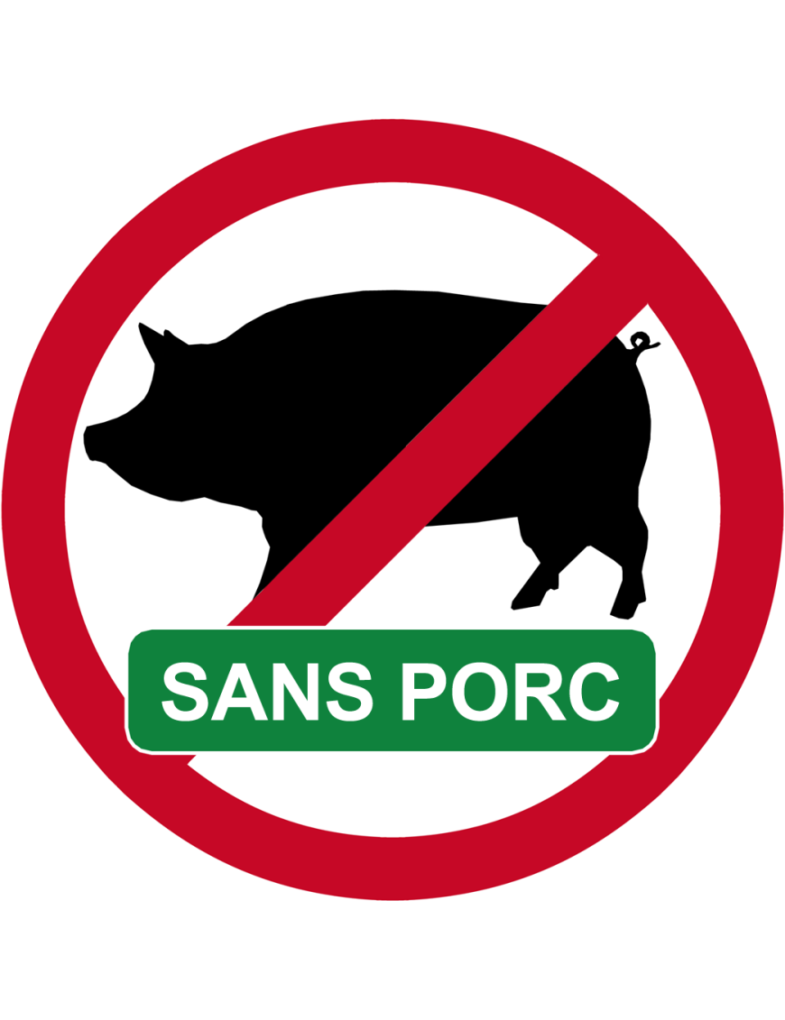 Sans porc  - 15x15cm - Sticker/autocollant