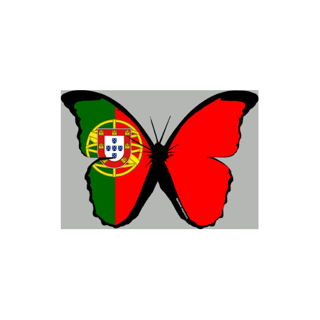 effet papillon Portugais - 10x7cm - Sticker/autocollant