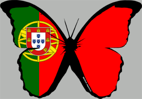 effet papillon Portugais - 10x7cm - Sticker/autocollant