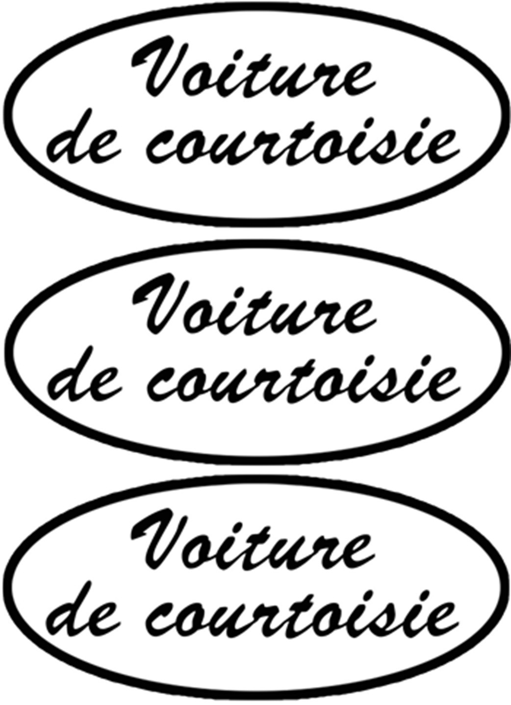 Voiture de Courtoisie (3 fois 20x9cm) - Sticker/autocollant