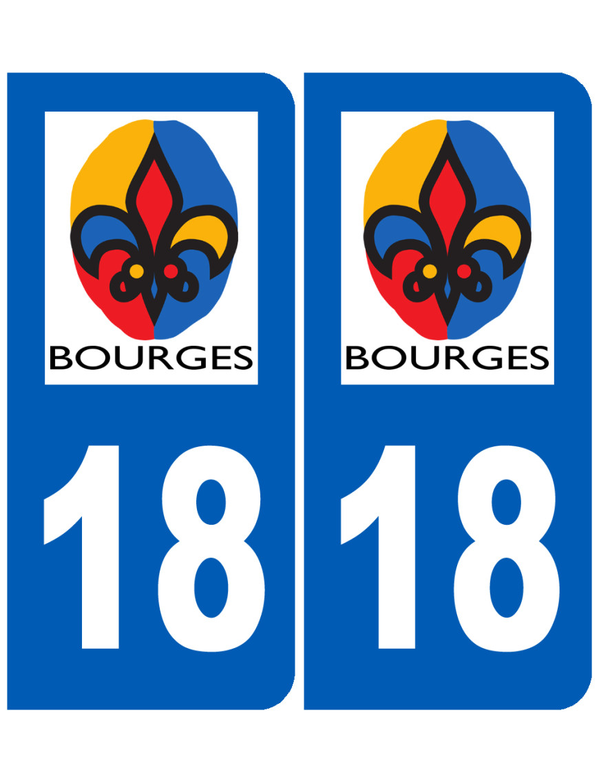 immatriculation Bourges 18 - Sticker/autocollant