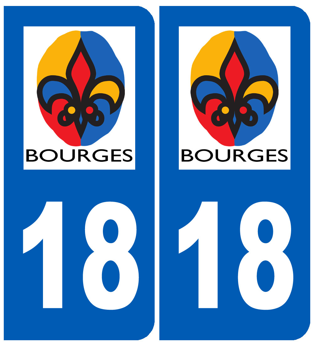 immatriculation Bourges 18 - Sticker/autocollant